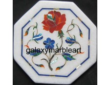 Indian marble inlay tile oct  5" TP-505